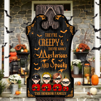 Thumbnail for Personalized Shaped Door Sign - Halloween Gift For Family - They're Creepy & They're Kooky AE