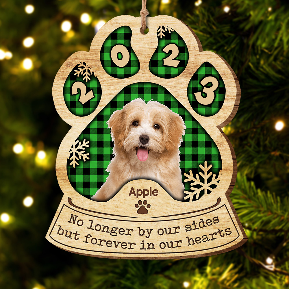 You Left Your Pawprints Personalized Sympathy Gift Loss Of Pet Printed Wood Ornament AE