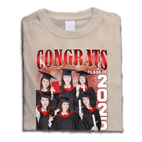 Thumbnail for Personalized Light Color T-shirt - Gift For Graduates - Retro 90s Congrats Class of 2025 Keepsake Gift Merchize