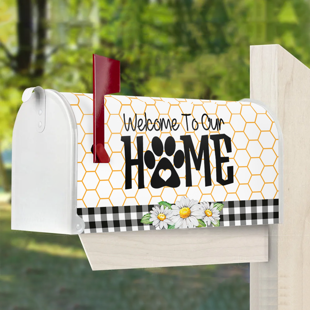 Custom Dog Cat Photos Welcome To Our Home Mailbox Cover, Pet Lover Gift FC