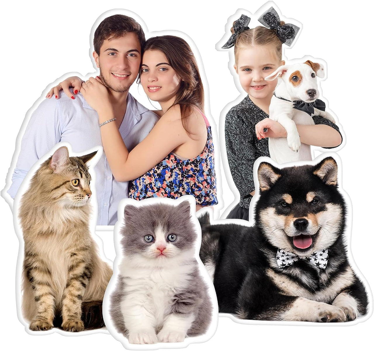 Custom Shape Plush Pillow Case - Gift For Dog Cat Lovers - Cute Pet Photo Pillow Cushions AC