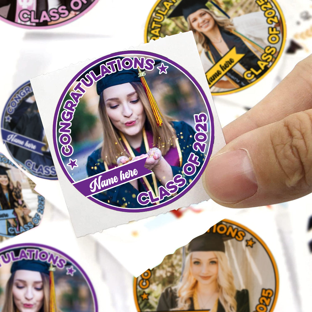 Personalized Congratulations 2025 Graduate Roll Sticker, Graduation Labels & Party Supply