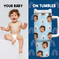 Thumbnail for Personalized 40oz Tumbler - Gift For Mothers - Kid Face Photo Retro Style YC