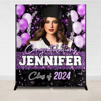 Thumbnail for Custom Glitter Balloon Congrats Class Of 2025 Graduation Backdrop, Graduation Party Decorations FC