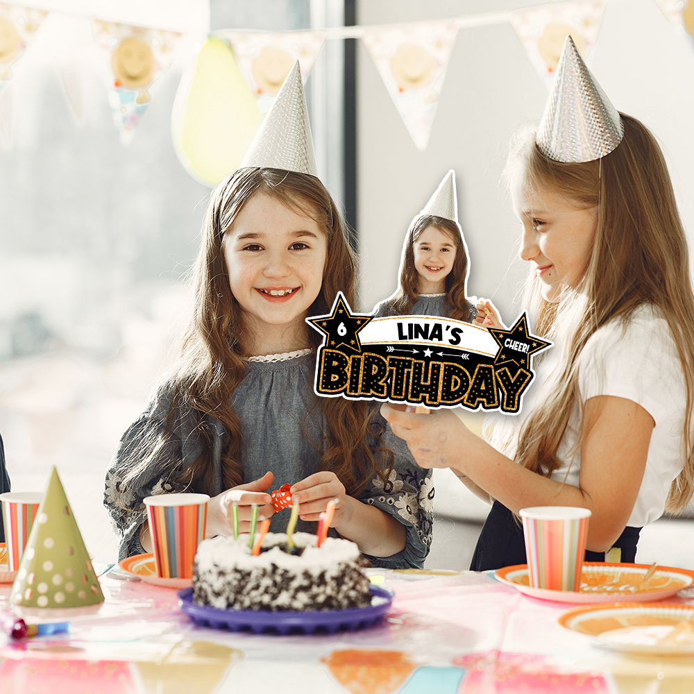 Custom Photo Birthday Face Fans With Wooden Handle, Birthday Parties JonxiFon