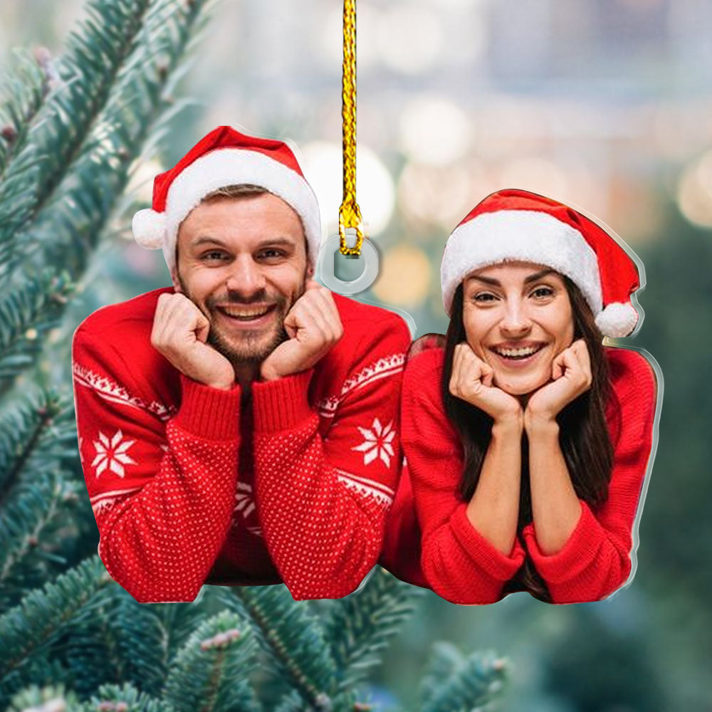 Personalized Acrylic Ornament - Christmas Gift For Couple - Together Young Couple Photo AC