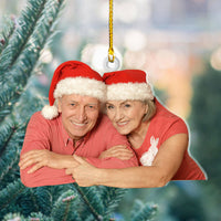Thumbnail for Personalized Acrylic Ornament - Christmas Gift For Couple - Old Husband And Wife Photo AC