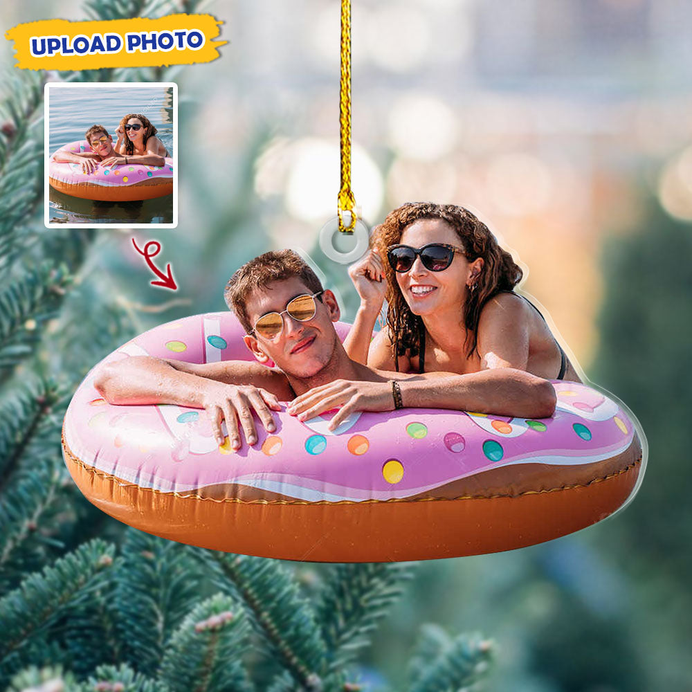 Personalized Acrylic Ornament - Gift For Couple - Summer Beach Couple Photo AC