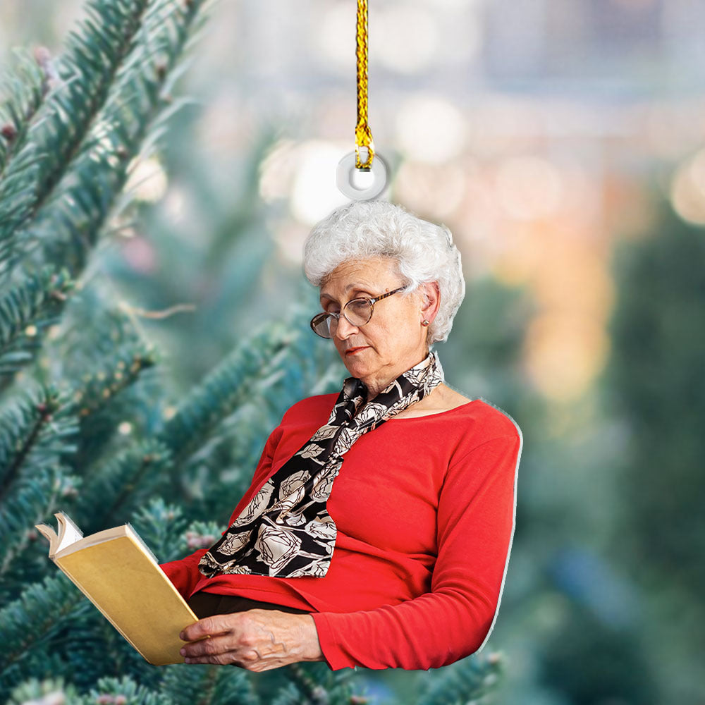 Personalized Acrylic Ornament - Gift For Book Lovers - Grandma Likes Reading Books Photo AC
