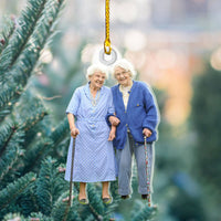Thumbnail for Personalized Acrylic Ornament - Gift For Bestie - Forever Friends Old Besties Photo AC