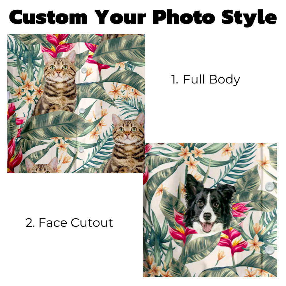 Custom Hawaii In The Air Face Photo Men's Hawaiian Shirt, Gift For Pet Lover AI