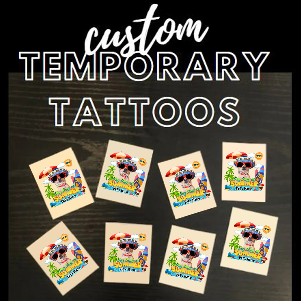 Personalized Photo Dog Days Of Summer Temporary Tattoos, DIY Dog Lover Gifts JonxiFon