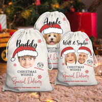 Thumbnail for Custom Santa Claus With Name Photo Santa Sack, Christmas Gift AB