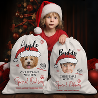 Thumbnail for Custom Santa Claus With Name Photo Santa Sack, Christmas Gift AB