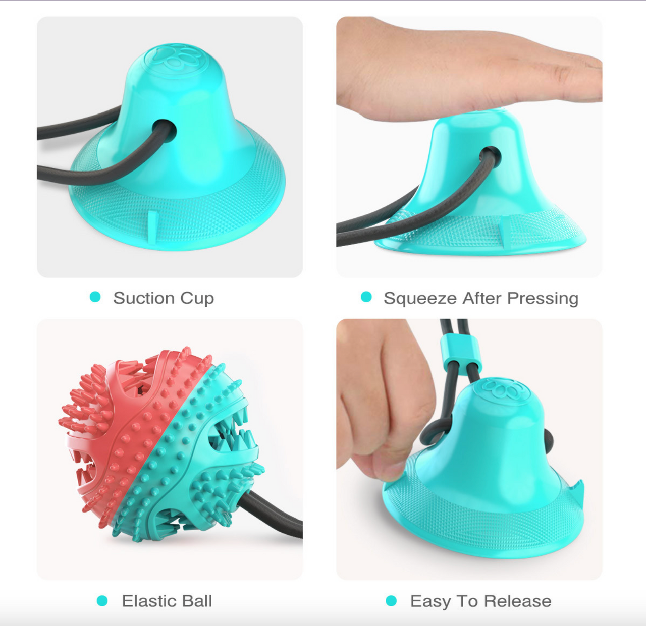 Outdoor Molar Suction Cup Dog Toy with Drawstring Ball Leakage, Dog Toy JonxiFon