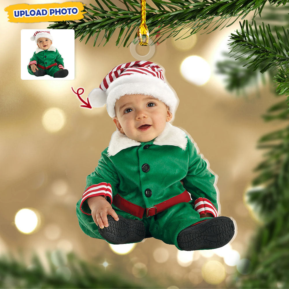 Personalized Acrylic Ornament - Christmas Gift For Family - Upload Baby Photo AC