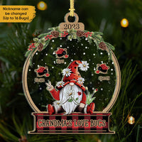 Thumbnail for Personalized Gnome Grandma's Love Bugs Christmas Printed Acrylic Ornament, Holiday Gift For Grandma Nana Mommy Aunt AE