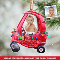 Thumbnail for Personalized Baby First Christmas Upload Photo Printed Acrylic Ornament, Customized Holiday Ornament AC