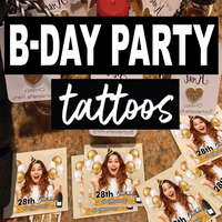 Thumbnail for Personalized Happy Birthday Photo Glitter Party Tattoos, B-day Party Supply FC