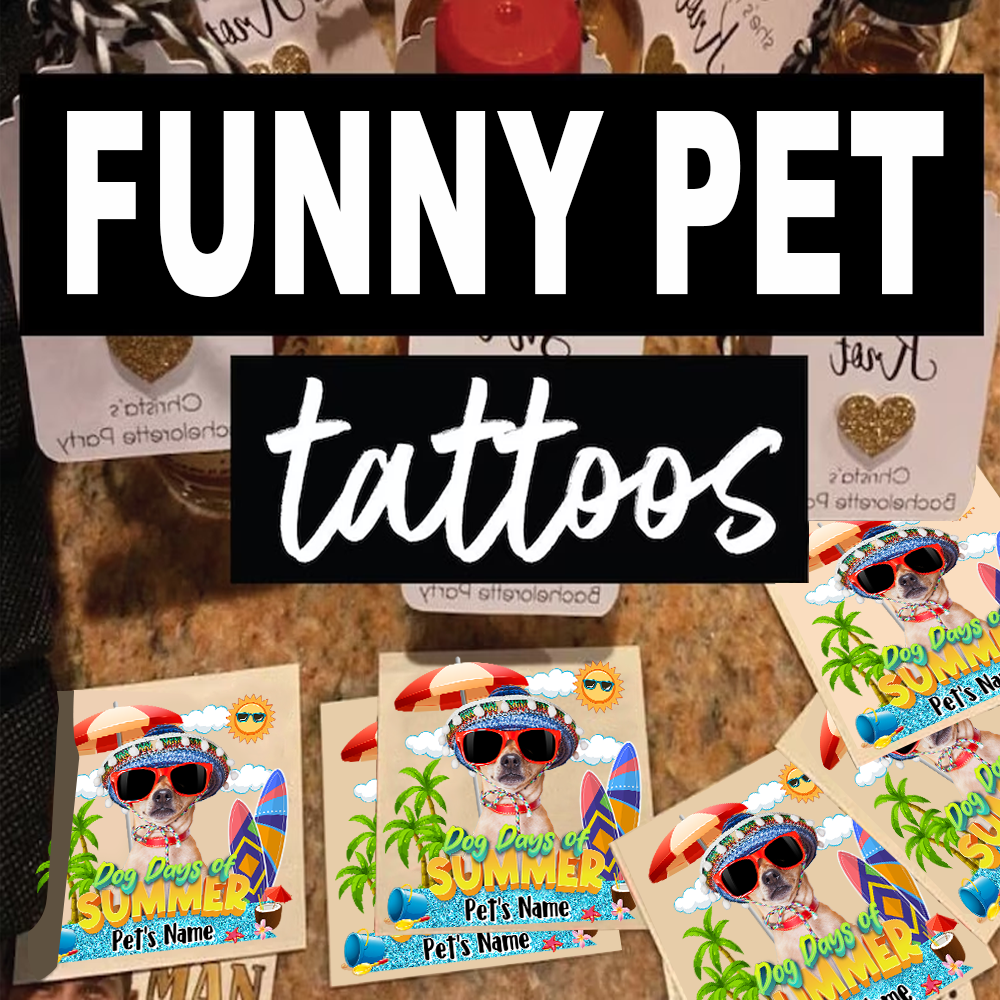 Personalized Photo Dog Days Of Summer Temporary Tattoos, DIY Dog Lover Gifts JonxiFon