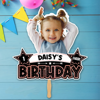 Thumbnail for Custom Photo Birthday Face Fans With Wooden Handle, Birthday Parties JonxiFon