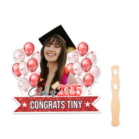 Thumbnail for Custom Colorful Balloons Class Of 2025 Face Fans With Wooden Handle, Gift For Graduation Party FC