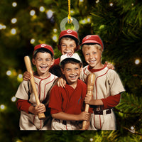 Thumbnail for Personalized Acrylic Ornament - Gift For Baseball Lovers - Baseball Kid Team Photo AC