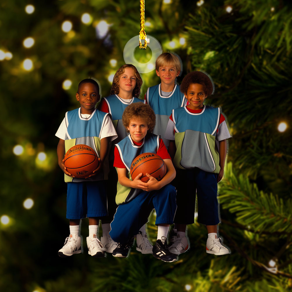 Personalized Acrylic Ornament - Gift For Basketball Lovers - Basketball Team Photo AC