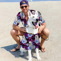Thumbnail for Personalized Enjoy The Summer Together Floral Palm Leaves Dog Cat Photo Men Hawaiian Shirt For Pet Dad FC