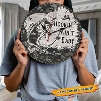 Thumbnail for Personalized Hookin Aint Easy Fishing Wall Wooden Clock, Gift For Family FC