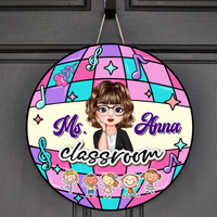 Thumbnail for Personalized Teacher Welcome Disco Classroom Door Sign, Gift For Teacher AE