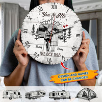 Thumbnail for Personalized You And Me We Got This Camoing Old Couple Wall Wooden Clock, Gift For Mom Dad FC
