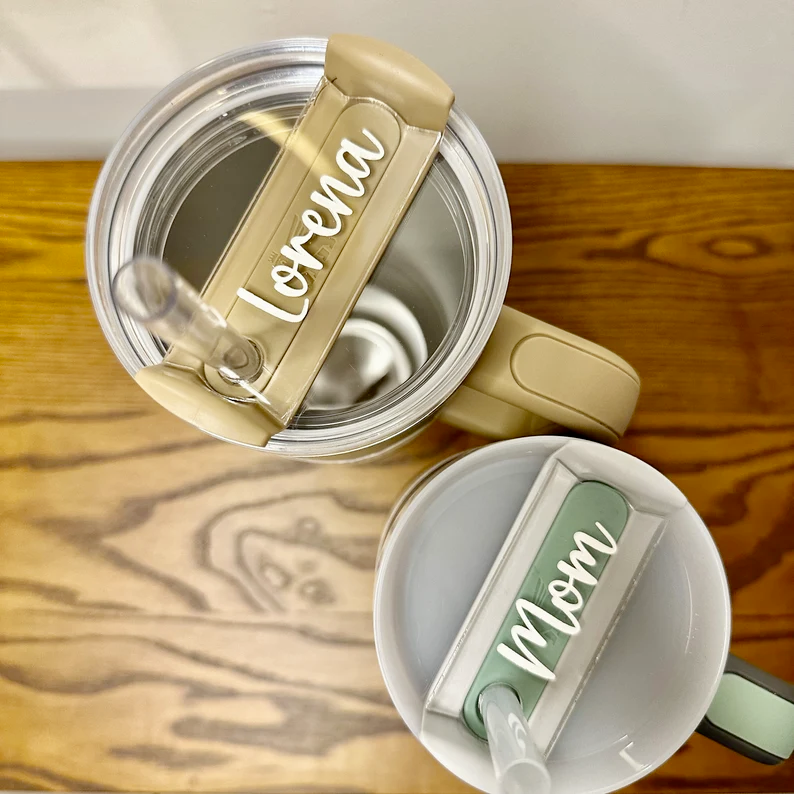 Personalized Tumbler Name Plate 40oz Stanley Tumbler Topper - Gift For Her - Transparent Acrylic Name Yoycol