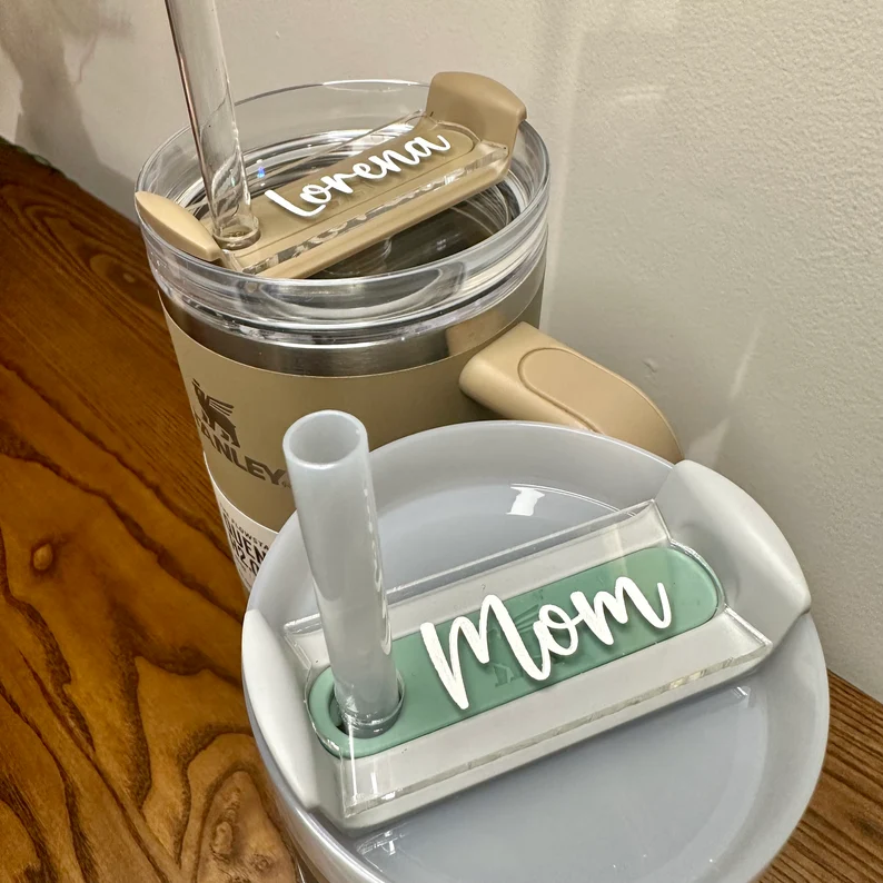 Personalized Tumbler Name Plate 40oz Stanley Tumbler Topper - Gift For Her - Transparent Acrylic Name Yoycol