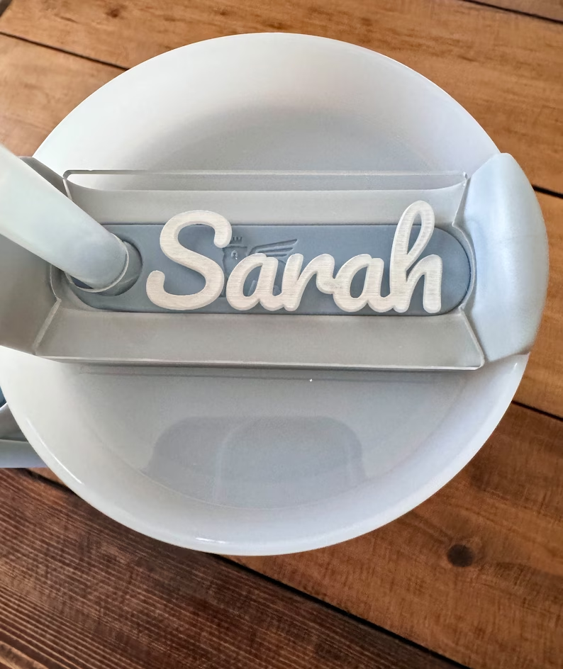 Personalized Tumbler Name Plate 40oz Stanley Tumbler Topper - Gift For Her - Transparent Acrylic Name Yoycol