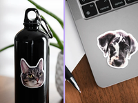Thumbnail for Personalized Pet Face And Body Photo Water-Resistant Stickers Sheet, Pet Lovers Decor and Craft Gift JonxiFon