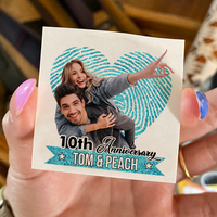 Thumbnail for Personalized Happy Wedding Anniversary Couple Photo Glitter Party Tattoos, Wedding Anniversary Party Supply JonxiFon