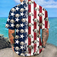 Thumbnail for Custom Face American Flag Set Hawaiian Shirt For Pet & Human, Gift For Pet Lover AI
