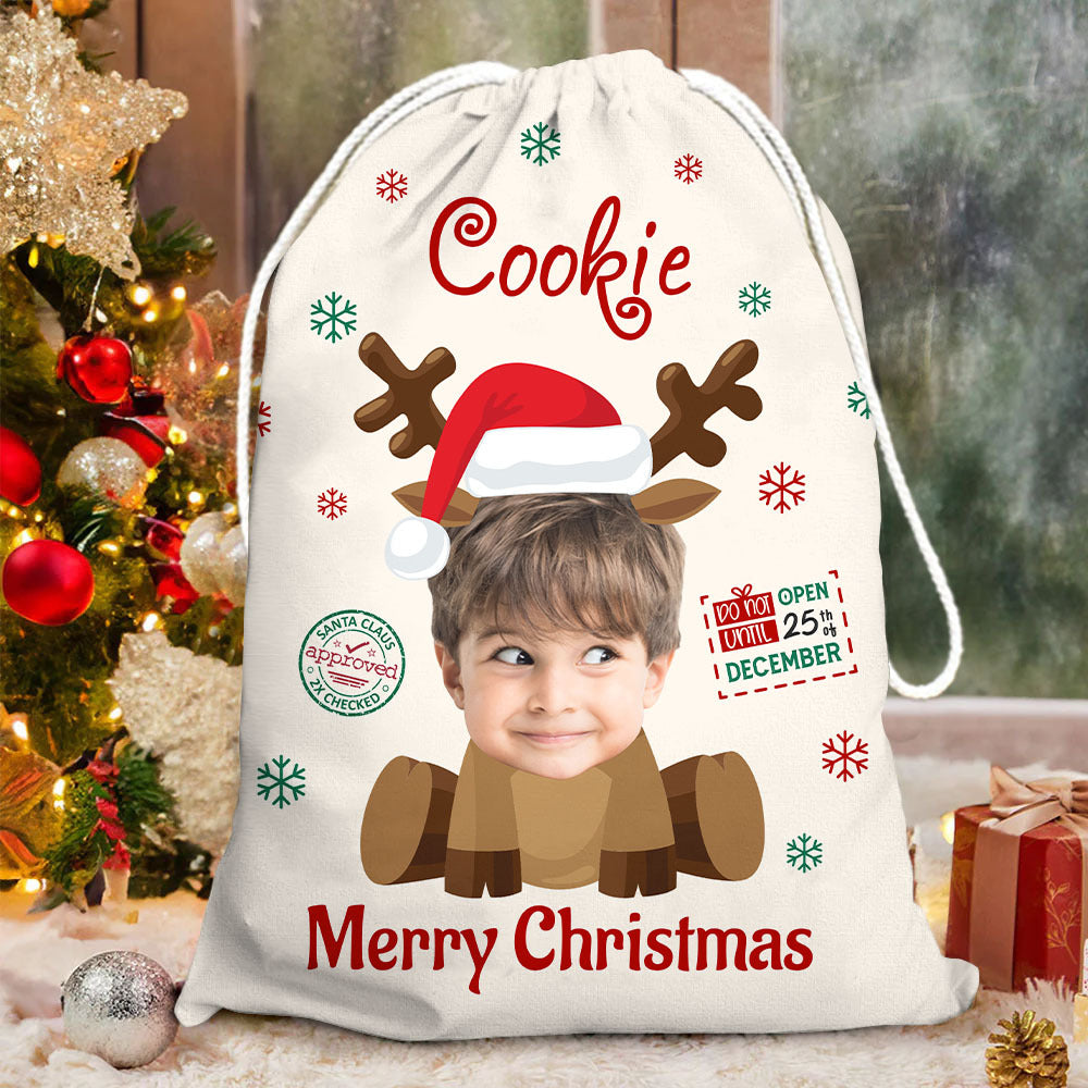 Personalized Christmas Bag - Christmas Gift For Family - Customize Face Photo With Christmas Characters AB