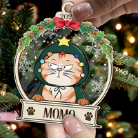 Thumbnail for Personalized Acrylic Ornament - Christmas Gift For Pet Lovers - Funny Dog Cat With Name AC