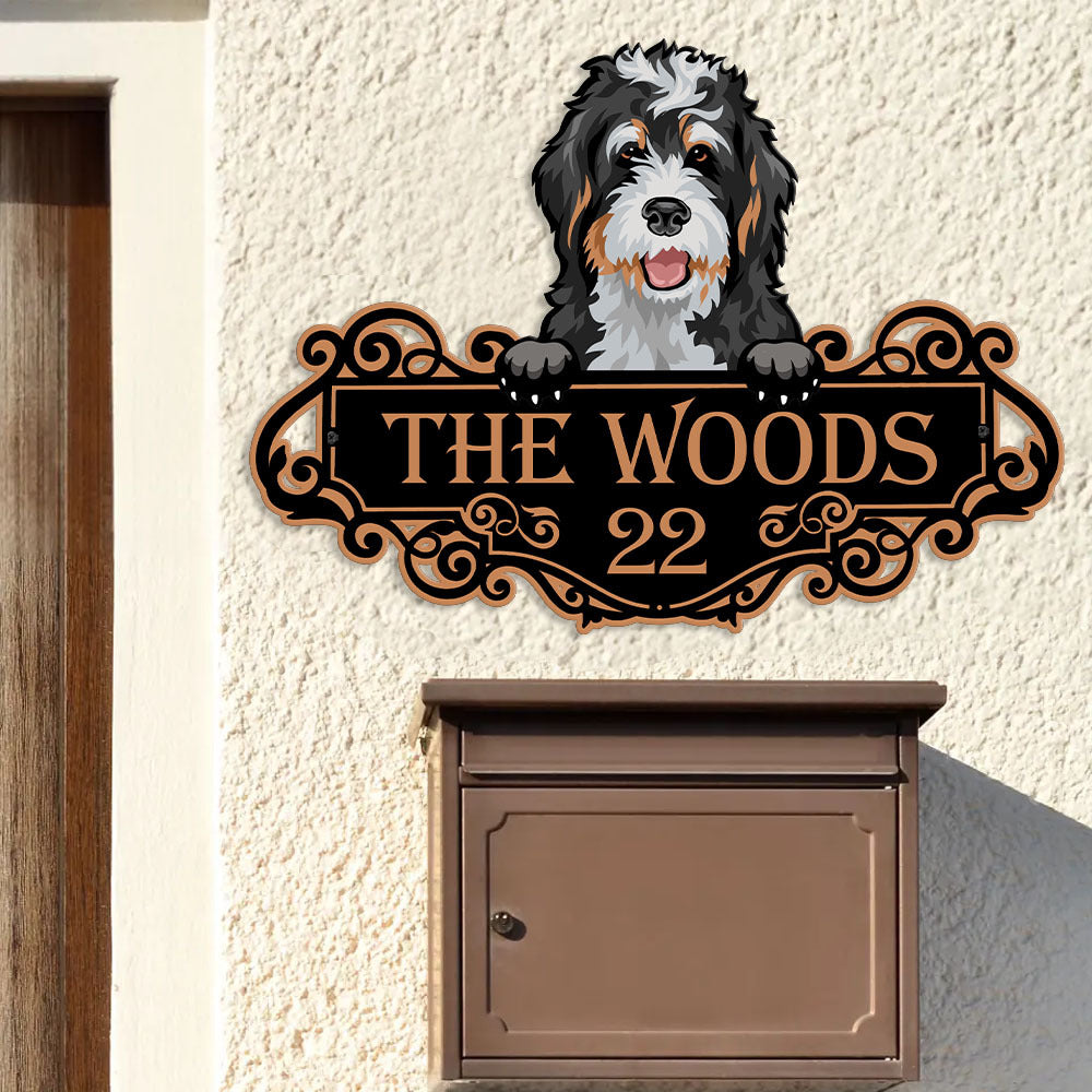 Personalized Metal Sign - Gift For Pet Lover - Colorful  Dog Cat Address Sign JonxiFon
