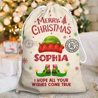 Thumbnail for Personalized Santa Sack - Christmas Gift For Family - Christmas Costume With Name AB