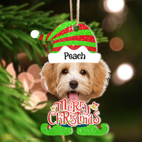 Thumbnail for Personalized Acrylic Ornament - Christmas Gift For Family - Face Photo Santa Claus And Elf Costume AE