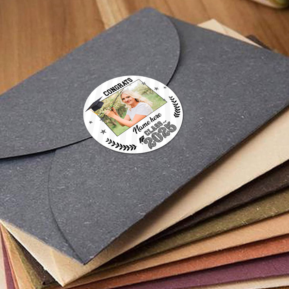 Custom Proud Family 2025 Photo Graduation Perforated Roll Stickers, Graduation Labels & Party Supply JonxiFon