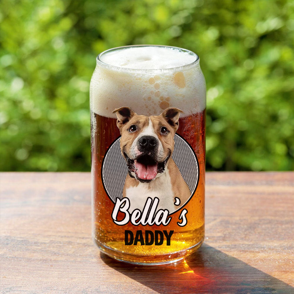 Custom Pet's Human Photo Beer Glass Bottle/Frosted Bottle, Pet Lover Gift AF