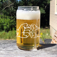 Thumbnail for Custom Dad Name Fist Bump Beer Glass Bottle, Gift For Dad & Grandpa AF