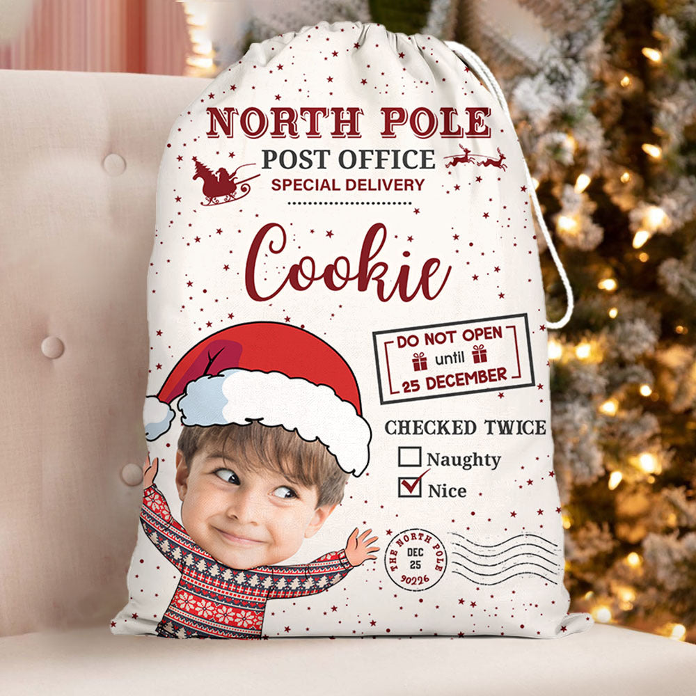Personalized Santa Sack - Christmas Gift For Family - Funny Family Face Photo AB