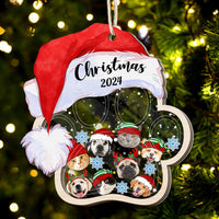 Thumbnail for Personalized Shaker Ornament - Christmas Gift For Pet Lovers - Cute Dog cat Face Photo FC