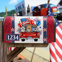 Thumbnail for Personalized Dog Cat America Truck Mailbox Cover, Memorial Day Decoration FC