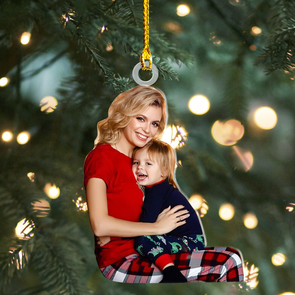 Personalized Acrylic Ornament - Gift For Family - Upload Photo Mom & Daughter/Son AC